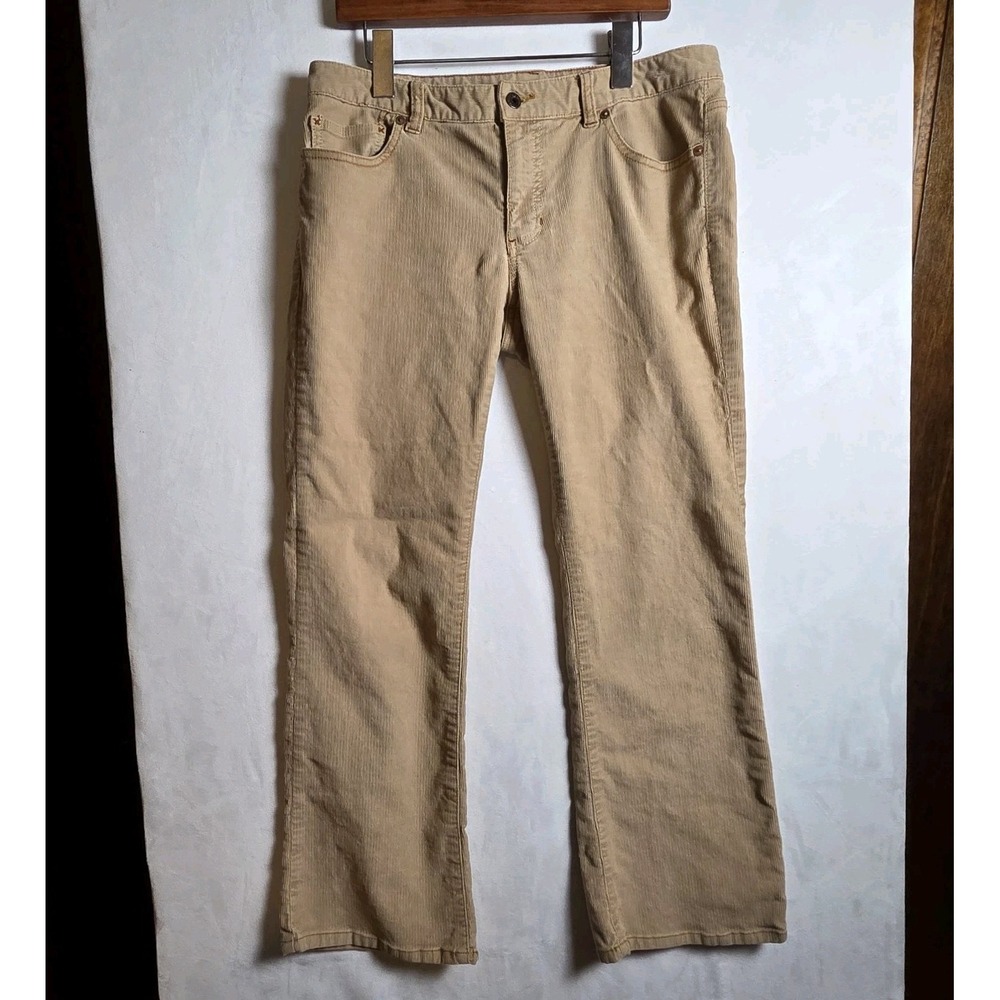 VTG Polo Jeans Co Ralph Lauren Pants Women 6 Tan Corduroy Stretch Bootcut Y2K